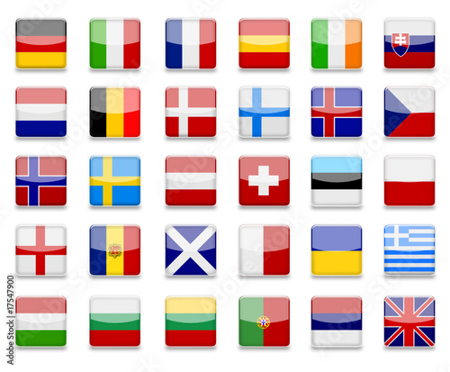 Foto-Klemmrollo - Erurope Flags (von virtua73)