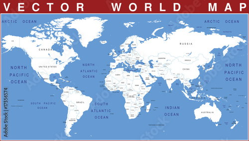 Fototapeta na wymiar VECTOR WORLD MAP
