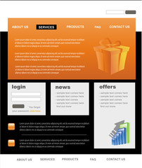 Wall Mural - Modern black and orange website template