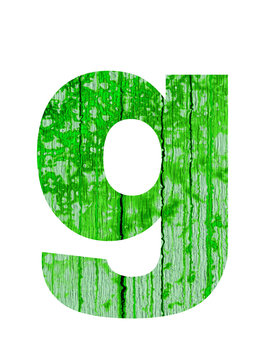 high resolution green and old g font isolated on white