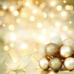 Christmas decoration on defocused lights background