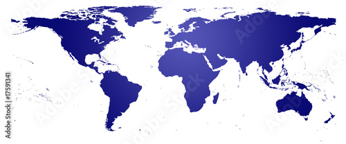 Carte Du Monde Bleue Planisphère Détaillé Acheter Cette