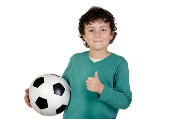 Poster - Adorable saying OK with a soccer ball