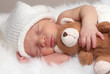canvas print picture - sleeping newborn