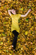 © Kirill Polovnoy - beautiful woman - yellow autumn leaves - fall