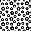 Simple black and white repeating flower background