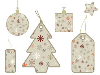 Canvas Print - snowflake gift tags