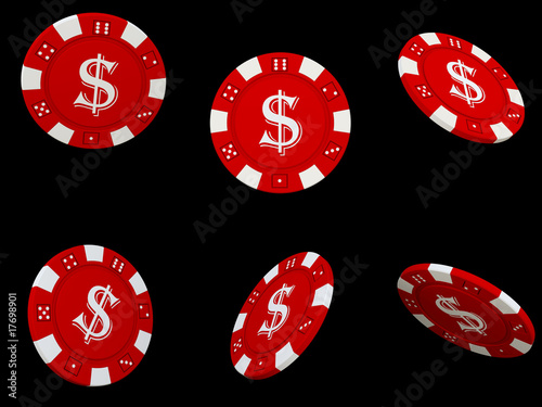 Fotografía Isolated 3d poker chips