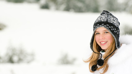 Beautiful girl winter portrait