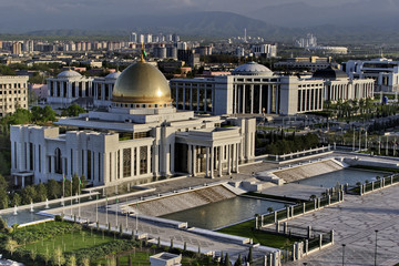 Wall Mural - General Views to the president palace. Ashkhabad. Turkmenistan.