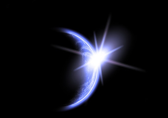 Wall Mural - satellite sunrise