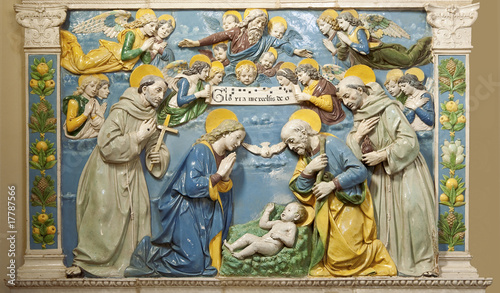 Weihnachtsmotiv Geburt christi Tableau sur Toile