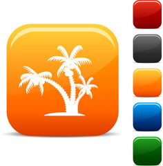 Poster - tropical icon set. Vector illustration