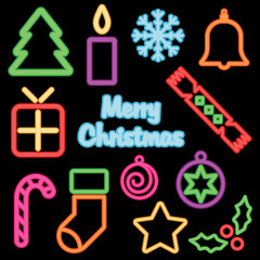 Sticker - neon christmas