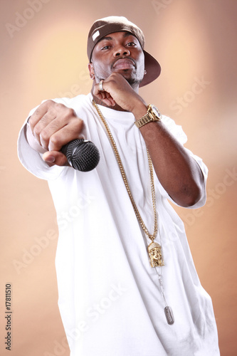 Fotografie, Obraz Rapper attitude of a young African American