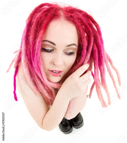 Pink Hair Girl In High Boots Buy This Stock Photo And Explore