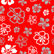 Squared seamless flower pattern colored in white and red