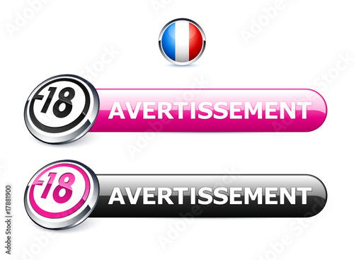 icône internet avertissement site interdit aux moins de 18 ans Vecteur