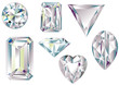 Vector illustration of different cut diamonds