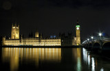 Fototapeta Londyn - The Houses of Parliament and Westminster Bridge