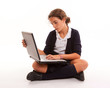 © FrankBoston - Schoolgirl working with laptop