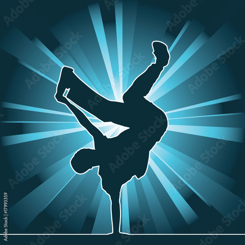 Fototapeta na wymiar dancing silhouette, breakdance