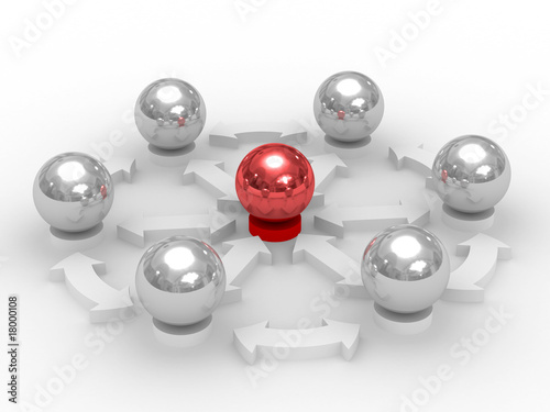 Conceptual image of teamwork. Isolated 3D image.