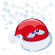 vector illustration Santa caps in winter