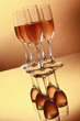 Flute glasses of sparkling wine