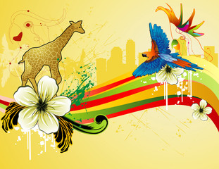Wall Mural - vector de animales en la ciudad