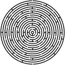 Vector Illustration Of Simple Maze Circle Labyrinth