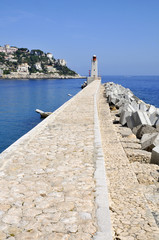 Wall Mural - Phare de l'entrée du port de Nice en France