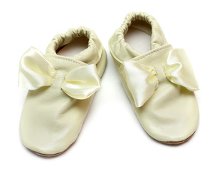 Pair baby leather slippers
