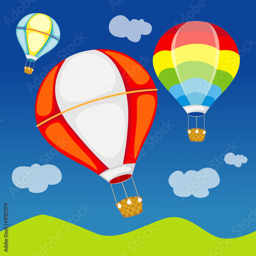 Foto-Schiebevorhang (ohne Schiene) - hot air balloon (von Wichittra Srisunon)