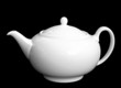 Elegant classic english teapot isolated on black