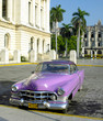 old car in front of Capitol Building, Old Havana, Cuba 