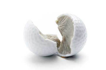 Broken golf ball