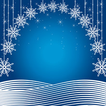Blue Christmas Background. Colorful Vector Illustration.