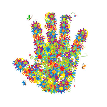Floral hand shape.See also floral style images in my gallery