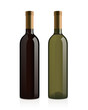 realistic wine bottles (red and white)