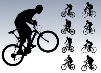Poster - bicyclists collection - vector