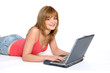 © Anja Roesnick - lachender Teenie mit Notebook