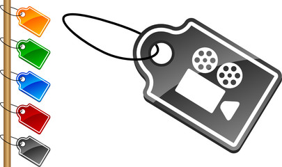 Cinema tag set. Vector illustration