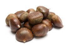 Isolated Brown Chestnuts With A White Background