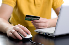 Online Shopping Concept, Paying With A Credit Card