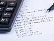calculator pen and math