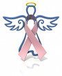 Angel outline pink ribbon