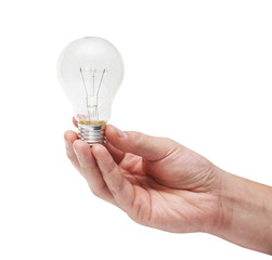 Energy bulb in man hand