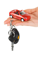 Poster - Hand with keys and car