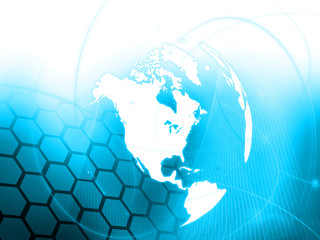 america map technology-style artwork